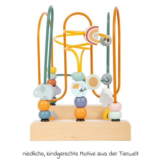 small foot Anello motricità Safari con tre anelli metallici incl. motivi animali - Colorato