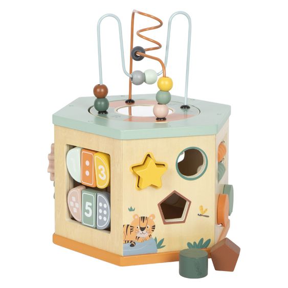 small foot Motor skills cube with 7 playable sides - Safari