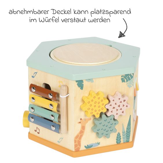 small foot Cube D'Éveil avec 7 Côtés Jouables - Safari