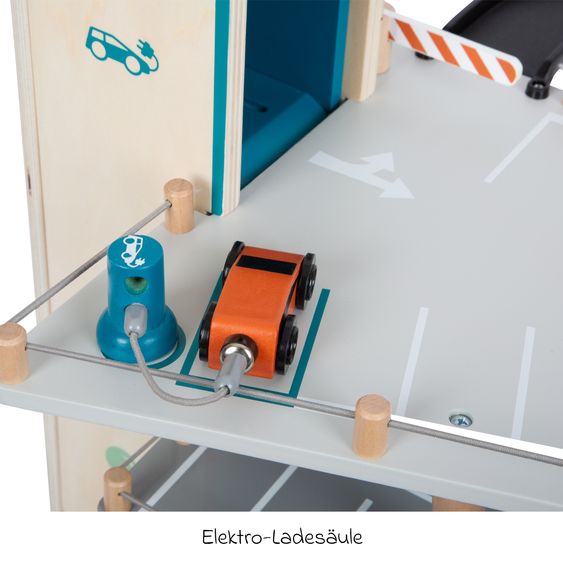 small foot Parking garage Rally incl. 2 Cars, Fuel Pump & Car Wash - Braun