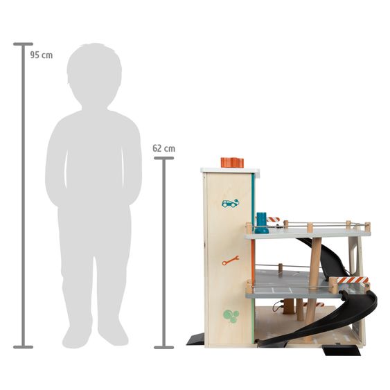 small foot Parking garage Rally incl. 2 Cars, Fuel Pump & Car Wash - Braun
