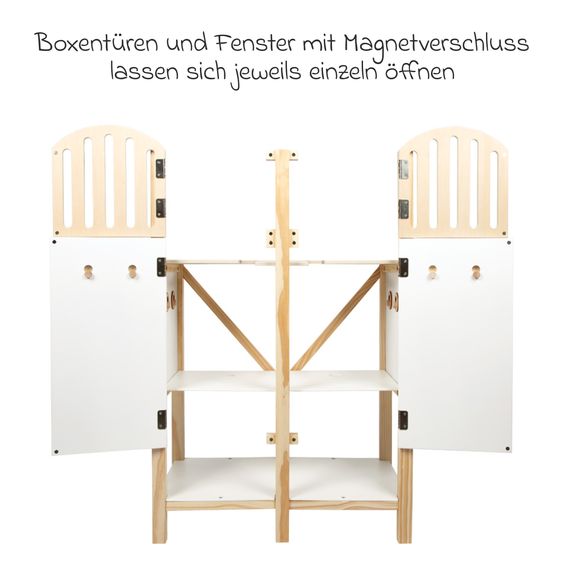 small foot Pferdestall aus Holz für 2 Steckenpferde - Hobby Horse - Natur