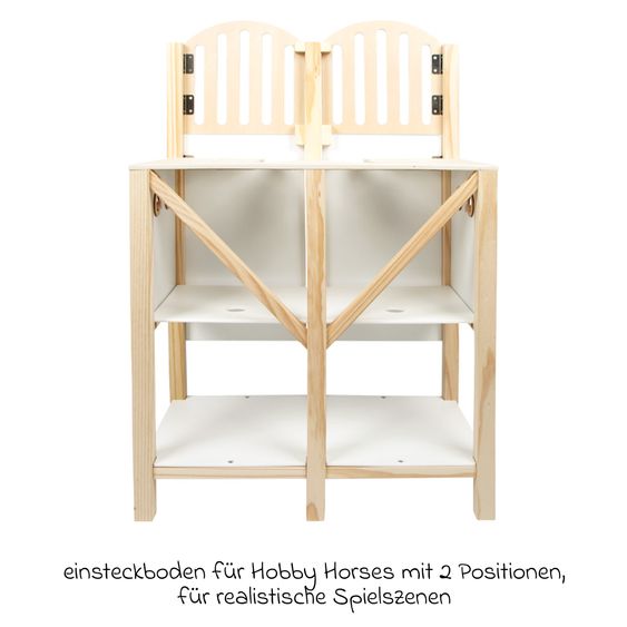 small foot Pferdestall aus Holz für 2 Steckenpferde - Hobby Horse - Natur