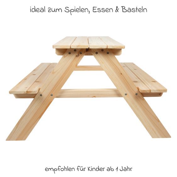 small foot Picknicktisch für Kinder aus Vollholz - Natur