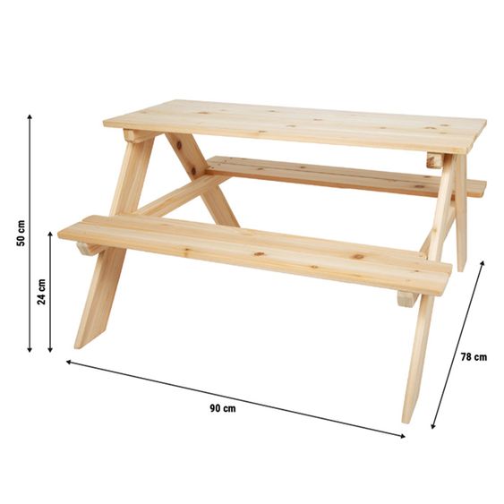 small foot Picknicktisch für Kinder aus Vollholz - Natur