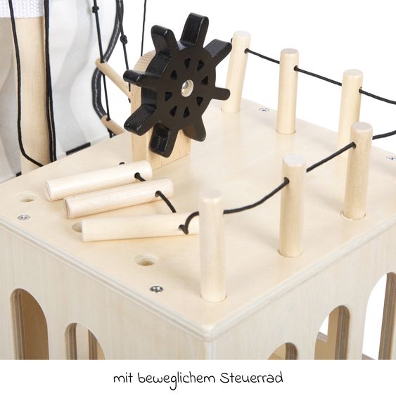 small foot Piratenschiff für Biegepuppen inkl. Beiboot, Schatztruhe & Zubehör - Braun