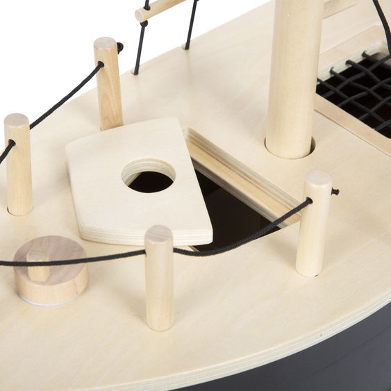 small foot Piratenschiff für Biegepuppen inkl. Beiboot, Schatztruhe & Zubehör - Braun