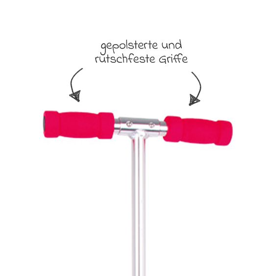 small foot Pogo Stick Variabel mit gepolsterte und rutschfeste Griffe - Rot