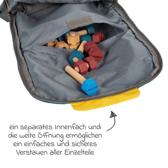 small foot Praktischer Werkzeugrucksack mit Werkzeugen und umfangreichem Zubehör - Workshop - Blau