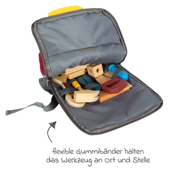 small foot Praktischer Werkzeugrucksack mit Werkzeugen und umfangreichem Zubehör - Workshop - Blau