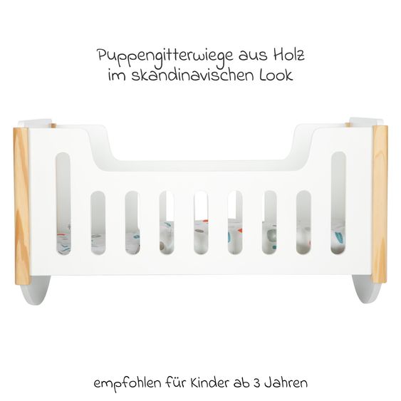 small foot Lit Poupée Pour Le Berceau Incl. Linge De Lit - Little Button - Blanc