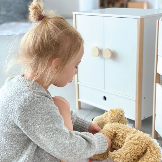 small foot Doll Wardrobe Little Button incl. 3 Clothes Hangers, - White