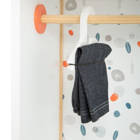 small foot Doll Wardrobe Little Button incl. 3 Clothes Hangers, - White