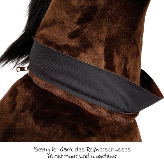 small foot Reitpferd aus Plüsch mit Inline-Skates-Rollen inkl. Sattel & Halfter - Braun