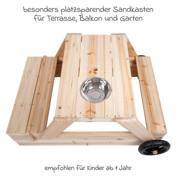 small foot Sandkasten mit Sitzgruppe und Matschtisch - Natur