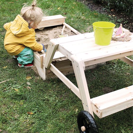 small foot Sandkasten mit Sitzgruppe und Matschtisch - Natur