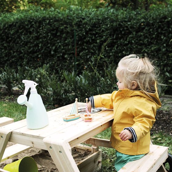 small foot Sandkasten mit Sitzgruppe und Matschtisch - Natur