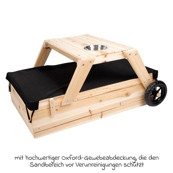 small foot Sandkasten mit Sitzgruppe und Matschtisch - Natur