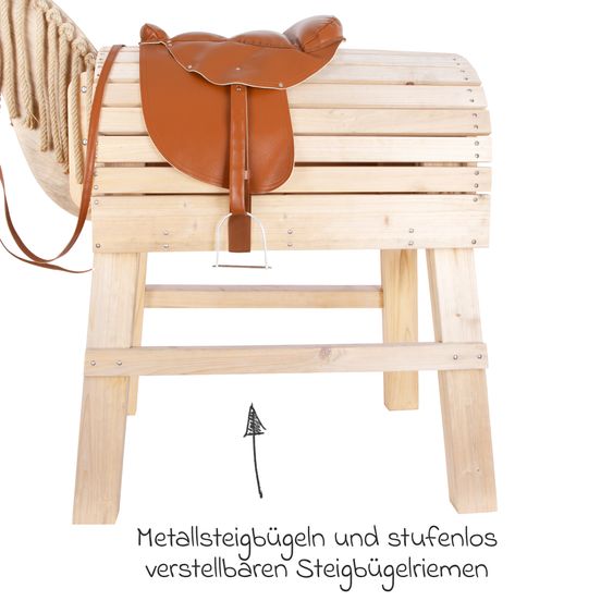 small foot Sattel und Zaumzeug-Set für Holzpferde - Braun