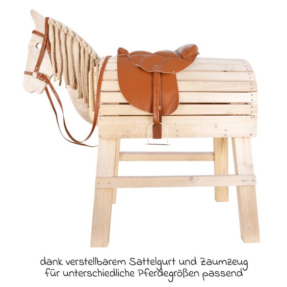 small foot Sattel und Zaumzeug-Set für Holzpferde - Braun