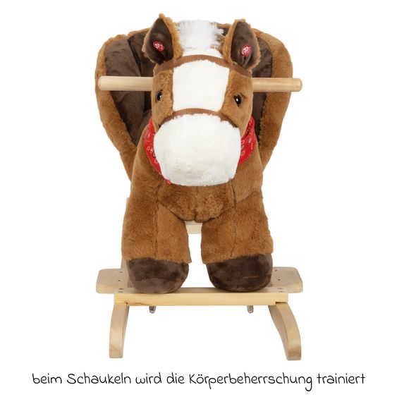small foot Schaukelpferd mit Sitzschale und Sound - Braun