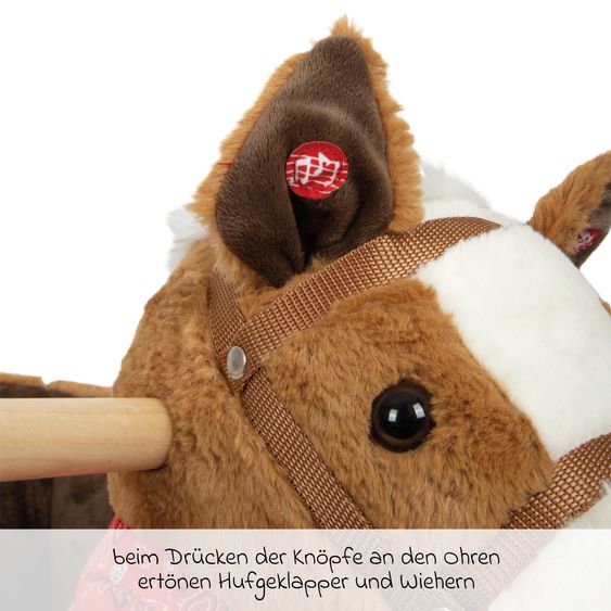 small foot Schaukelpferd mit Sitzschale und Sound - Braun
