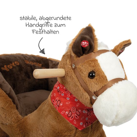 small foot Schaukelpferd mit Sitzschale und Sound - Braun