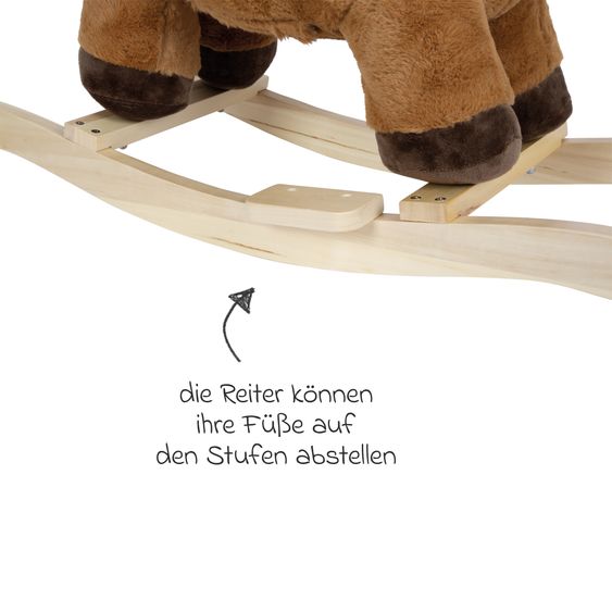 small foot Schaukelpferd mit Sitzschale und Sound - Braun