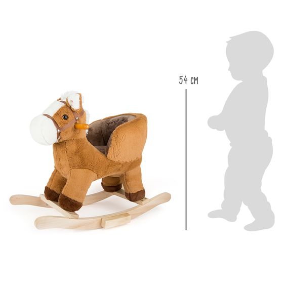 small foot Schaukelpferd mit Sitzschale und Sound - Braun