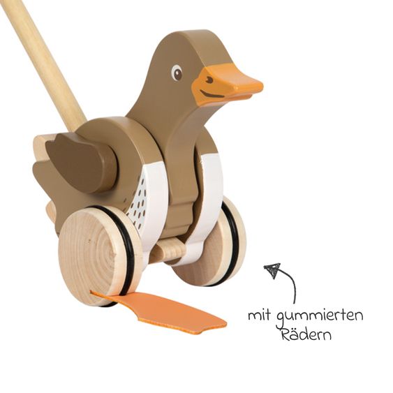 small foot Schiebetier Ente mit beweglichem Kopf - Braun