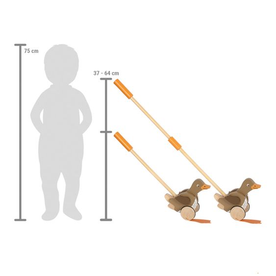 small foot Schiebetier Ente mit beweglichem Kopf - Braun