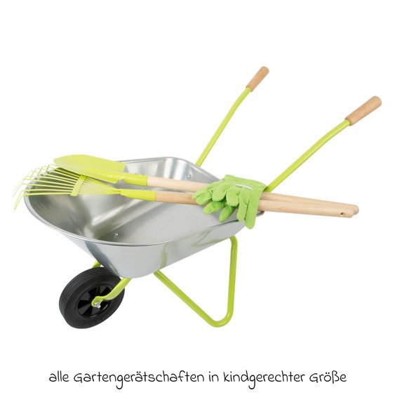 small foot Wheelbarrow with garden tools