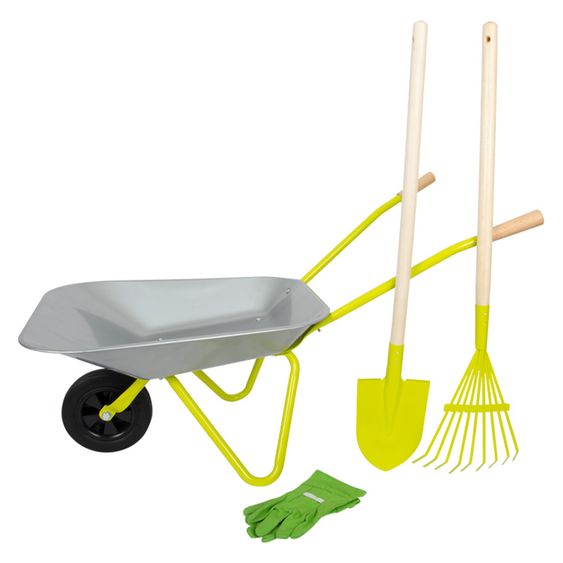 small foot Wheelbarrow with garden tools