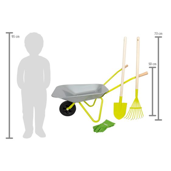 small foot Wheelbarrow with garden tools