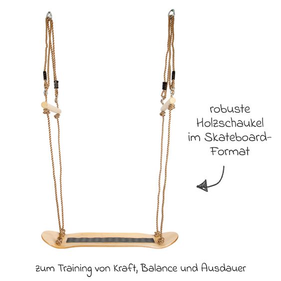 small foot Skateboard Schaukel zum Schaukeln im Sitzen und Stehen - Natur