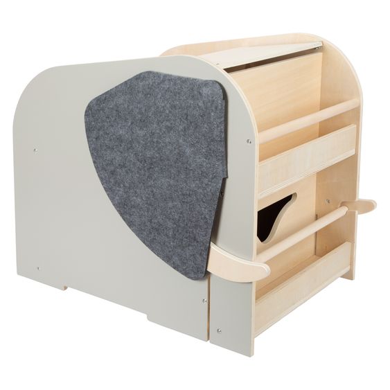 small foot Toy box with Seat and Wheels Elephant Wildlife - Beige