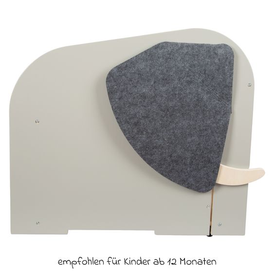 small foot Toy box with Seat and Wheels Elephant Wildlife - Beige