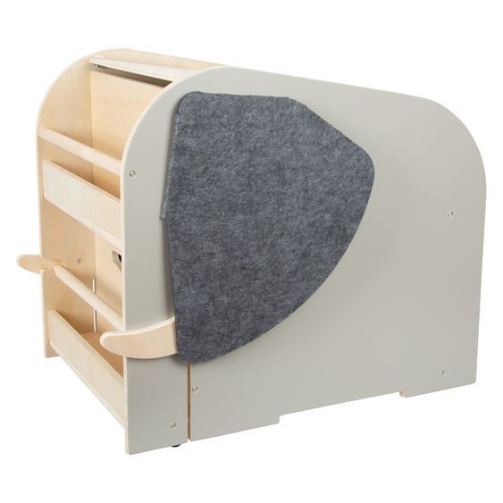small foot Toy box with Seat and Wheels Elephant Wildlife - Beige