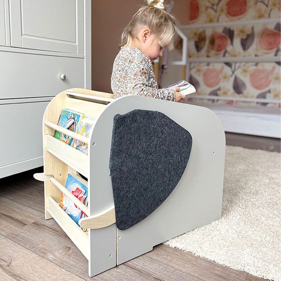 small foot Toy box with Seat and Wheels Elephant Wildlife - Beige