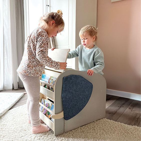 small foot Toy box with Seat and Wheels Elephant Wildlife - Beige
