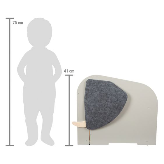 small foot Toy box with Seat and Wheels Elephant Wildlife - Beige