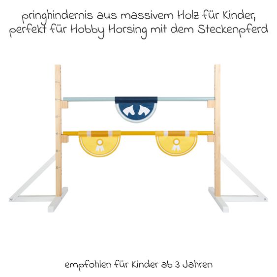 small foot Springhindernis mit 2 Stangen & 3 Deko-Fahnen - Hobby Horse - Bunt