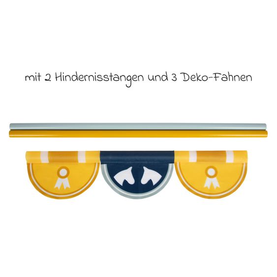 small foot Springhindernis mit 2 Stangen & 3 Deko-Fahnen - Hobby Horse - Bunt