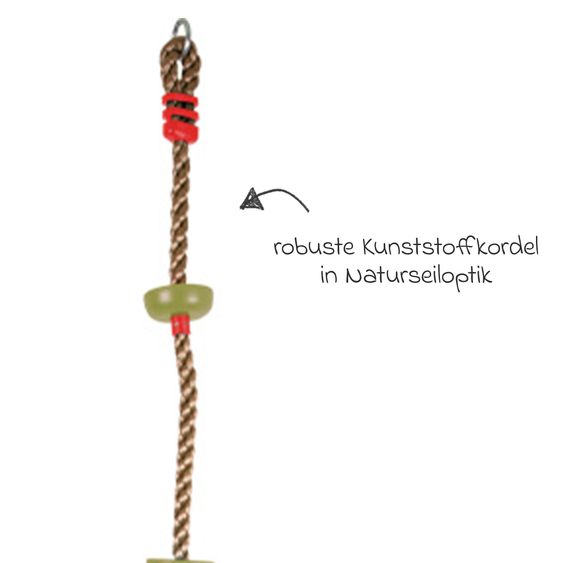 small foot Tellerschaukel mit Kletterseil inkl. 4 Fußtritte - Natur