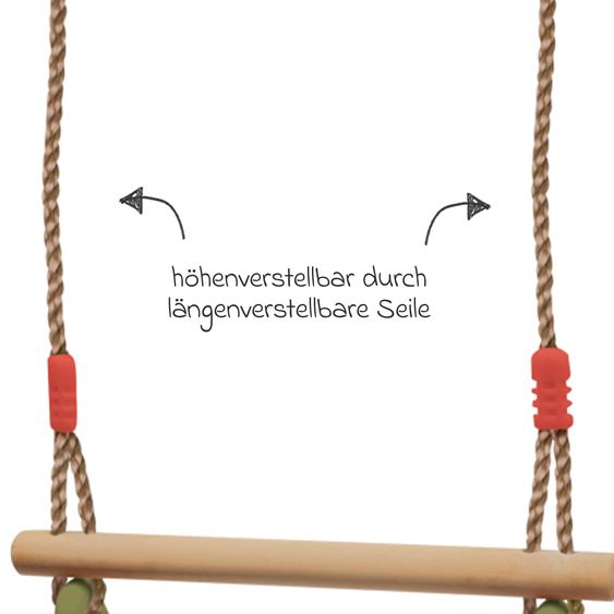 small foot Trapezstange mit Turnringen - Natur