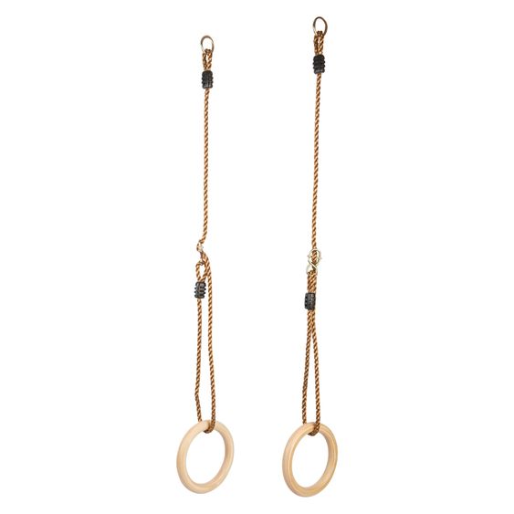 small foot Gym and swing rings made of wood - Braun