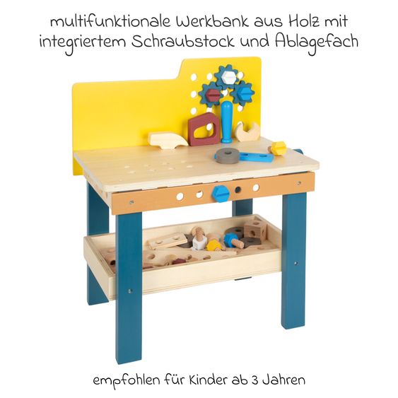 small foot Établi avec Outils et Accessoires Complets - Atelier - Multicolore