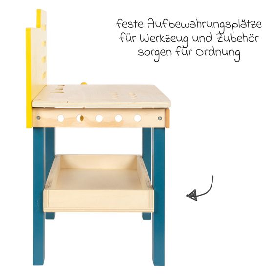 small foot Établi avec Outils et Accessoires Complets - Atelier - Multicolore
