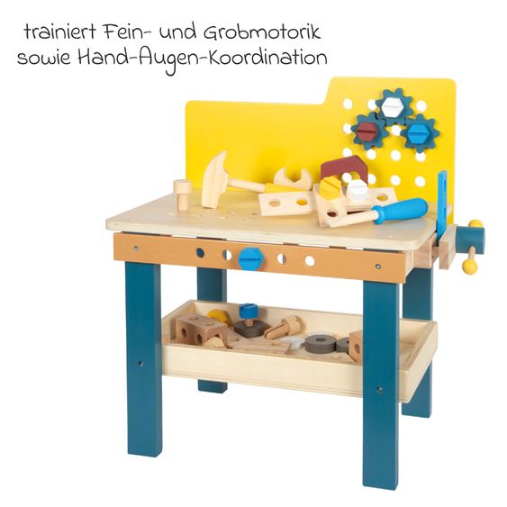small foot Établi avec Outils et Accessoires Complets - Atelier - Multicolore