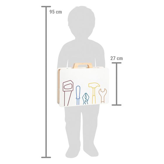 small foot Set di attrezzi per bambini con utensili e accessori completi - Officina - Braun